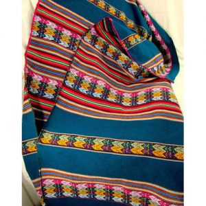 Handmade Wool Striped Blanket Vintage