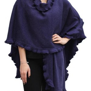Ruana Poncho Navy blue of Baby Alpaca