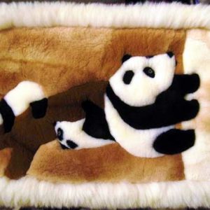 100% Baby Alpaca Fur Rug Panda bear