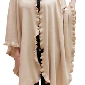 Ruana Poncho Beige of Baby Alpaca