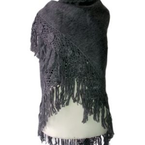 Shawl wool alpaca grey