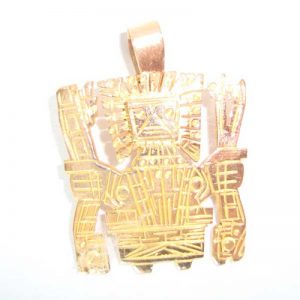 Gold pendant sun gate made in Perú