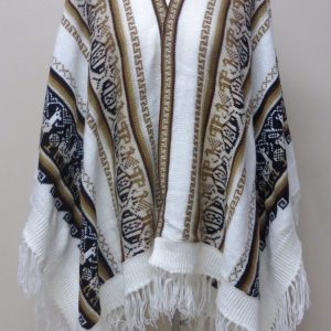 Bohemian free spirit alpaca poncho white