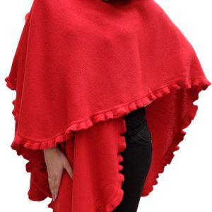 Ruana Poncho red of Baby Alpaca Shawl Wrap