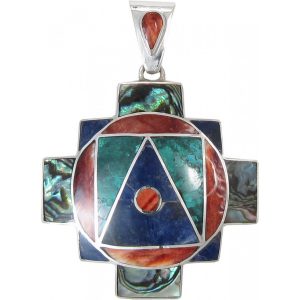 950 Sterling Silver Shell and Stone