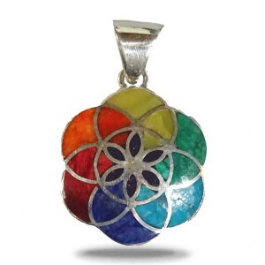 Wonderful small silver pendant with the Flower