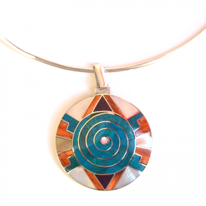 Hanging spiral shield protector of silver